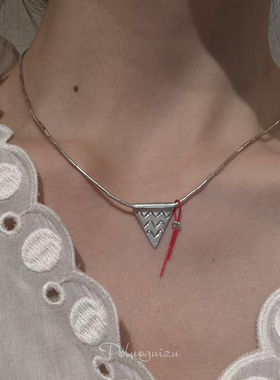 许愿树原创通体s925泰国进口手工银吊坠红绳好运梦想锁骨链重工