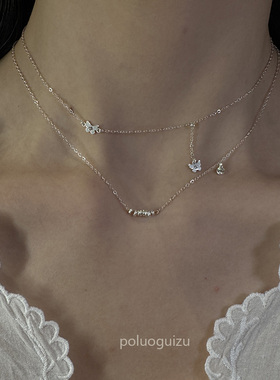 《轮回》原创小众通体s925银锆石项链锁骨链日常精致叠戴不掉色