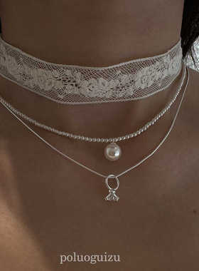 手工仙女原创设计项链奶油蕾丝