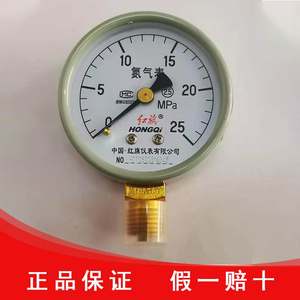 红旗仪表厂家直销YN2-60氮气压力表减压器气体管道专用螺纹14x1.5