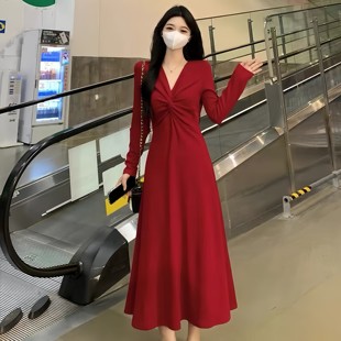 小懒猫美衣18店  秋冬百搭法式名媛气质长裙+赠退货宝