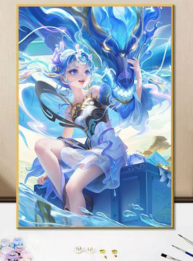 王者荣耀女英雄安琪拉手绘填色画