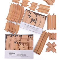 Wooden Railcar Suit Rail Accessories Expand Bag Wooden Puzzle Assembled Toy Car Brio Building