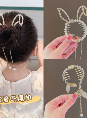 女童高级感汉服头饰抓夹