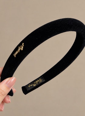韩版金属字母标丝绒发箍