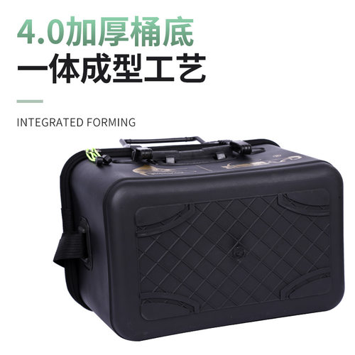 钓哈哈新款活鱼桶一体成型增氧孔装鱼桶EVA加厚活鱼装鱼桶取鱼口 - 图1