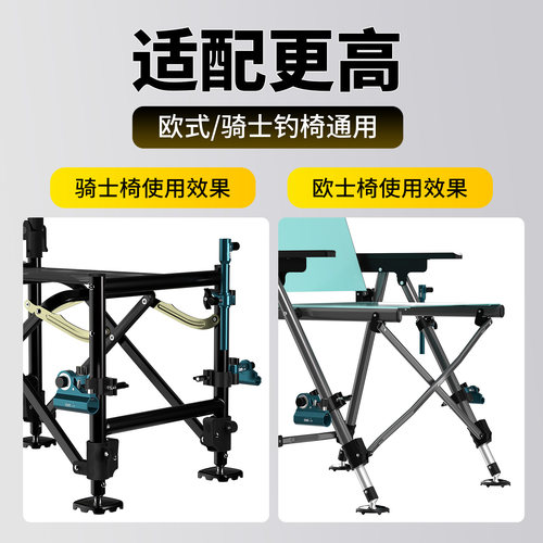 钓哈哈钓椅配件大全炮台支架通用拐角炮台架饵盘鱼护架三件套专用 - 图1