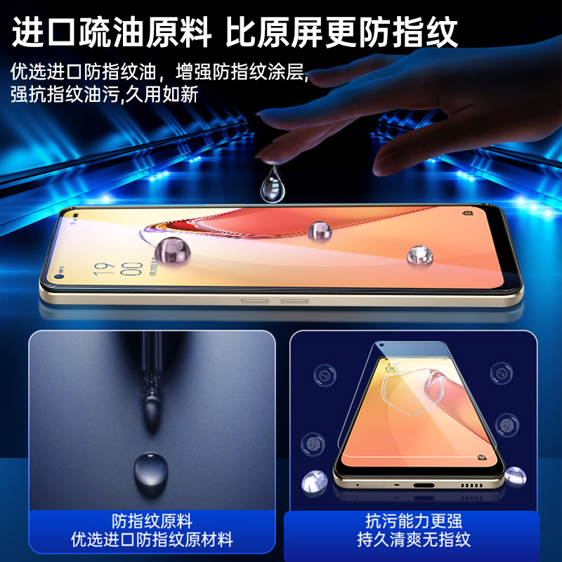 opporeno8/7/6钢化膜reno5防窥膜reon4se全屏oppo3元气版5g覆盖pro+85g手机5k贴膜por75g十opopreno2z防窥65g - 图3