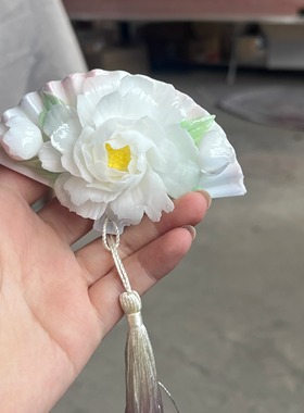 陶瓷摆件新中式手工捏花茉莉牡丹德化创意手作香薰造型家居摆件