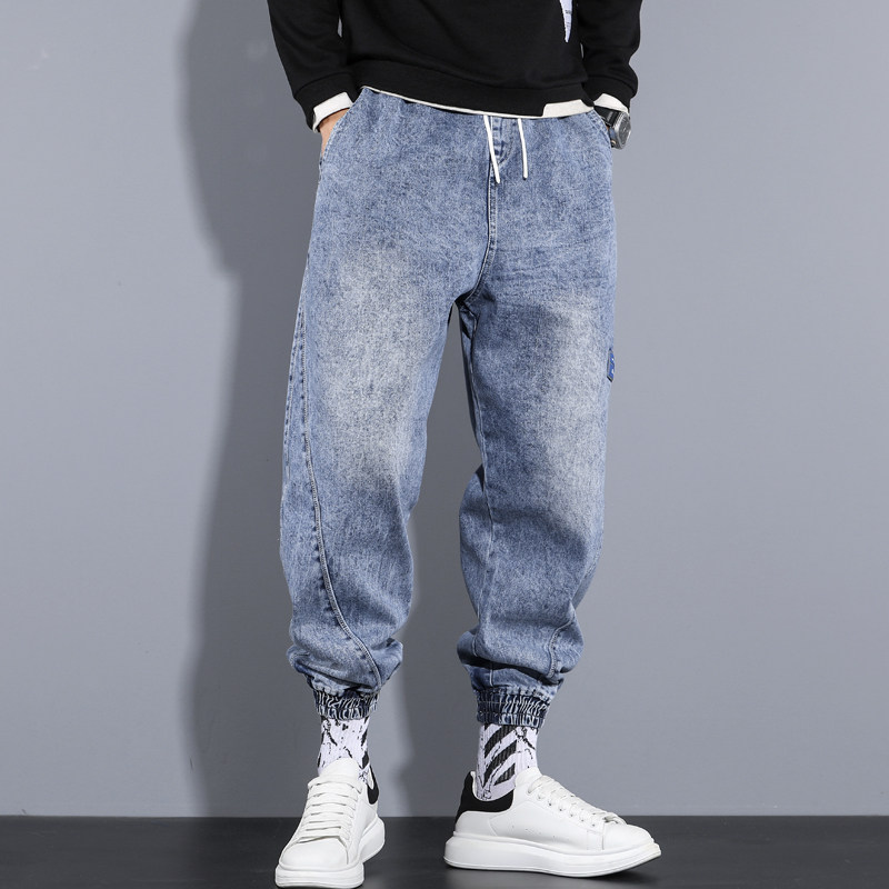 胖子松紧腰男宽松加大码子牛仔裤 图维奚牛仔裤