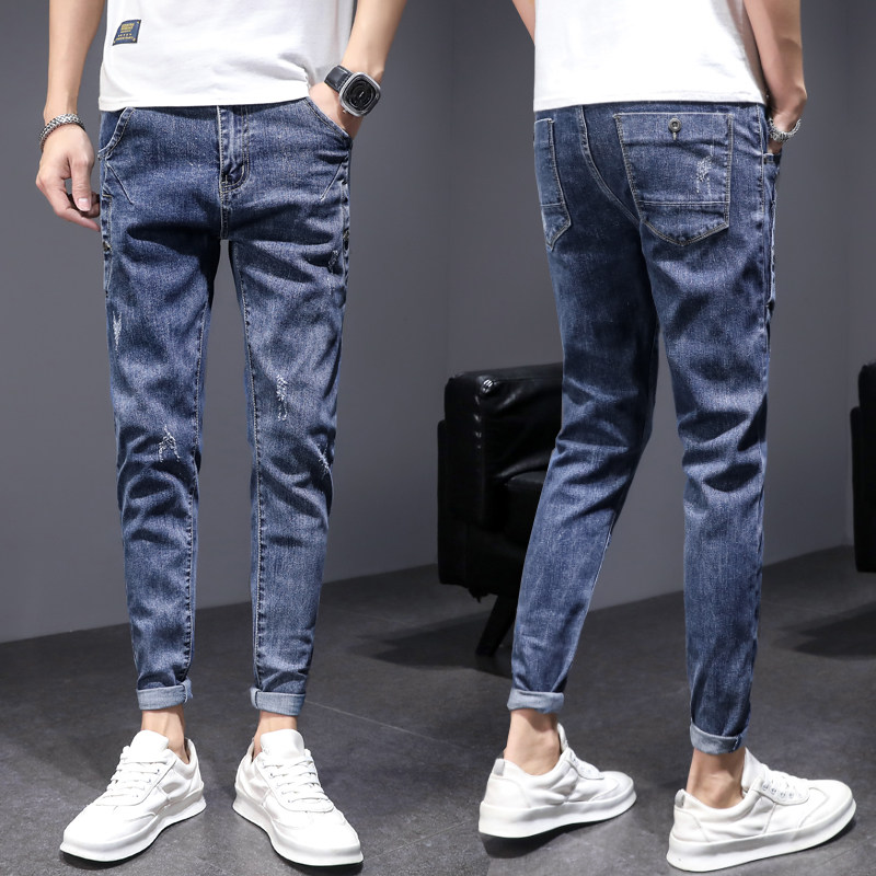 2021夏季男士潮牌韩版潮流牛仔裤 图维奚牛仔裤