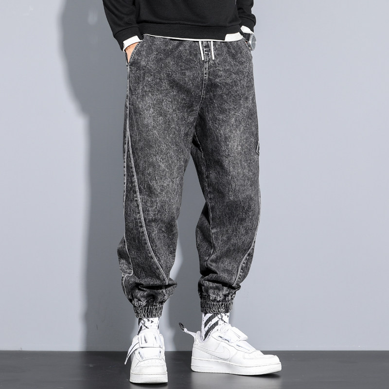 胖子松紧腰男宽松加大码子牛仔裤 图维奚牛仔裤