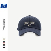 High version Korea Tide Card NY Embroidery Soft Top Baseball Cap Tennis Red Street Pat on the face Little Duck Tongue Cap Woman Autumn Winter Korean Version