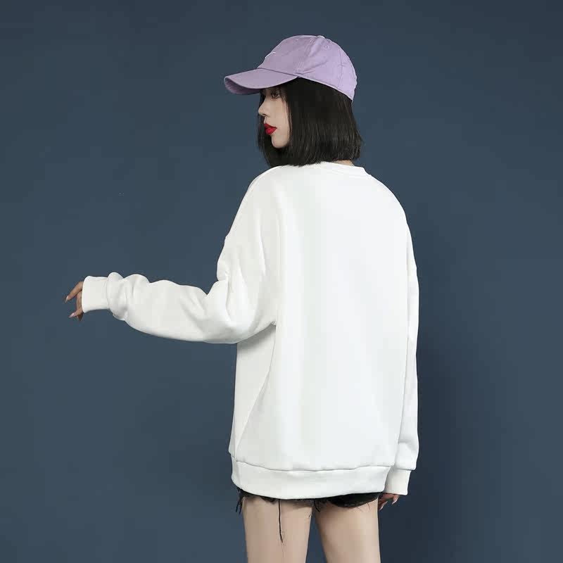 加绒女秋冬装2021年新款宽松衫卫衣 solothink服饰卫衣/绒衫