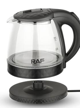 RAF 欧规跨境电热水壶不锈钢透明玻璃小家电家用烧水壶家用1.2L