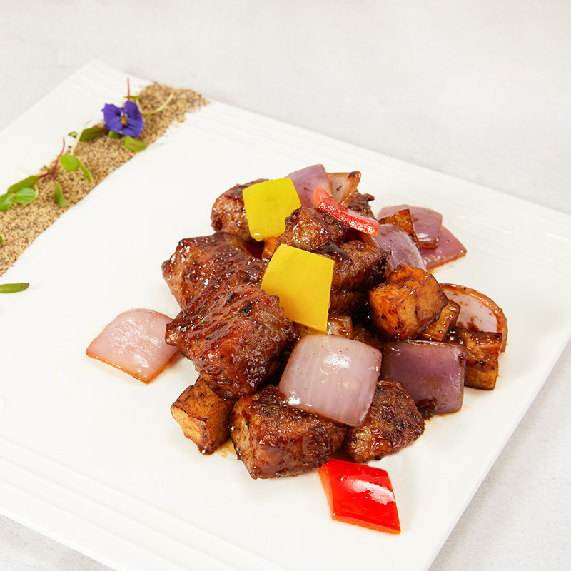 绿叶秋实黑椒牛肉丁披萨专用牛肉粒意面炒饭炒菜半成品西餐商用