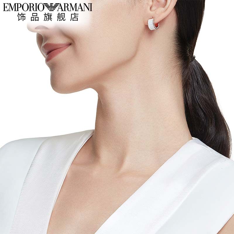 armani阿玛尼转运环感[白玫瑰耳环] emporioarmani饰品耳环