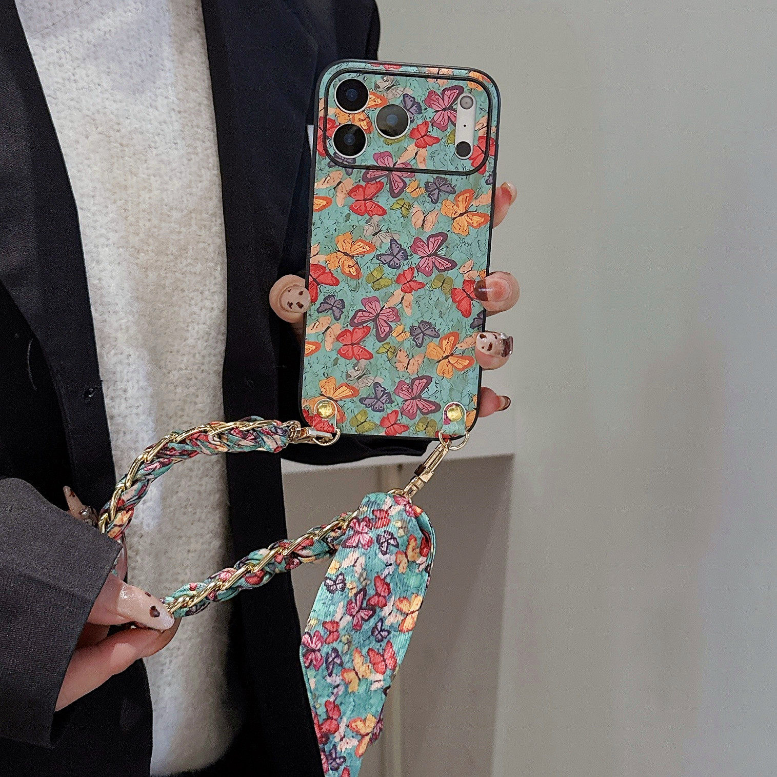 适用于苹果16新款iphone17promax超好看复古油画风15pro丝巾手提12/13保护套带挂绳14plus小众高级感11外壳女,淘宝优惠券,粉丝福利购,淘宝优惠卷