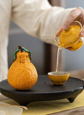 (大吉大利)创意变色丑橘变色茶宠摆件茶室茶桌茶具茶玩桌面装饰品