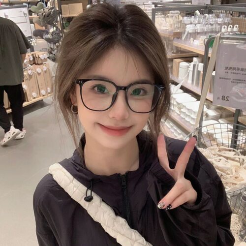 明星同款黑框眼镜防蓝光近视可配度数女百搭素颜神器平光镜方框 - 图3