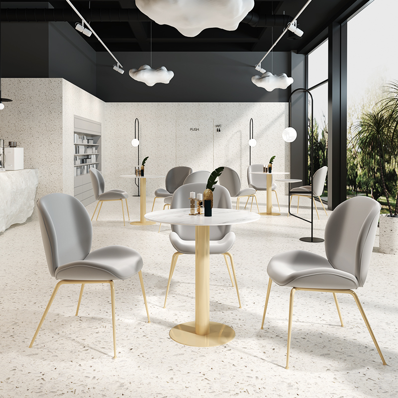 北欧简约休闲小圆桌洽谈桌椅组合办公室会客接待桌咖啡奶茶店桌椅 - 图2