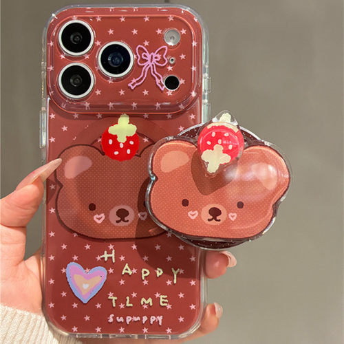 适用oppok13k12手机壳k11x草莓熊k10活力版k9s旋转磁吸支架k7k5k3k1网红超火pro卡通可爱高级plus新turbo女 - 图1