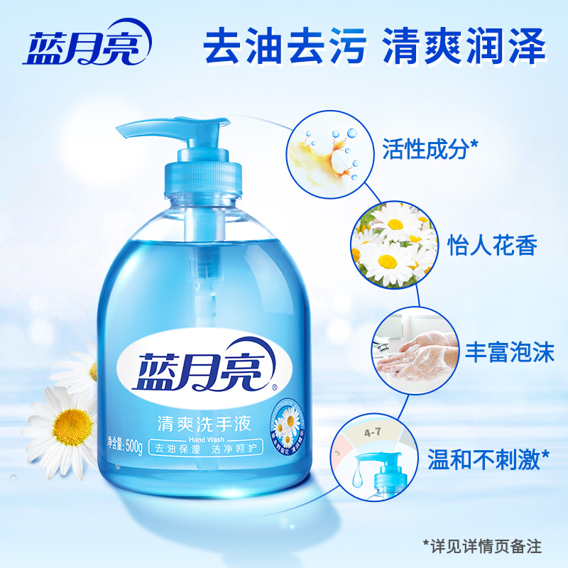 蓝月亮芦荟抑菌洗手液保湿滋润野菊花清爽洁净家用大瓶促销装正品