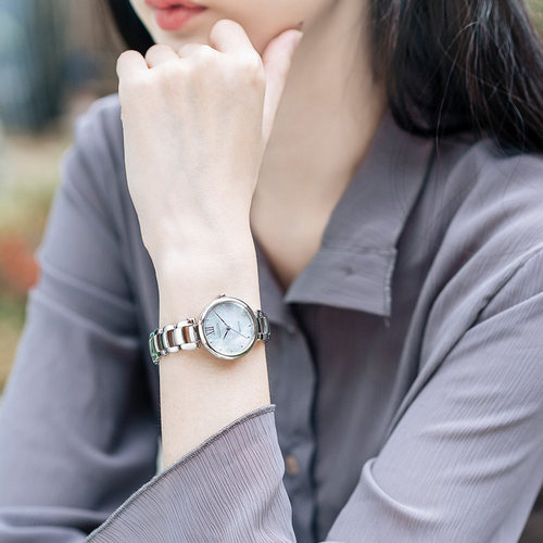 citizen西铁城光动能气质休闲钢带时尚贝母气质女表EM0530-81D - 图0