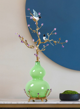 紫气东来葫芦发财树摆件