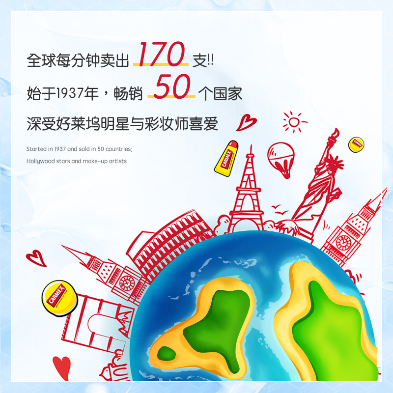 carmex旗舰店润唇膏美人鱼限量版小黄管carmex唇膜去死皮淡化唇纹定制版唇膏1