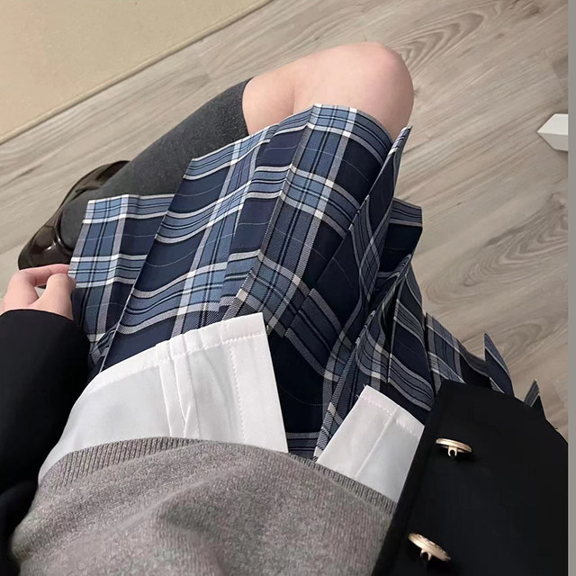 Kobaya 褶/pleated skirt female JK school confession uniform skirt short skirt daily skirt grid skirt student