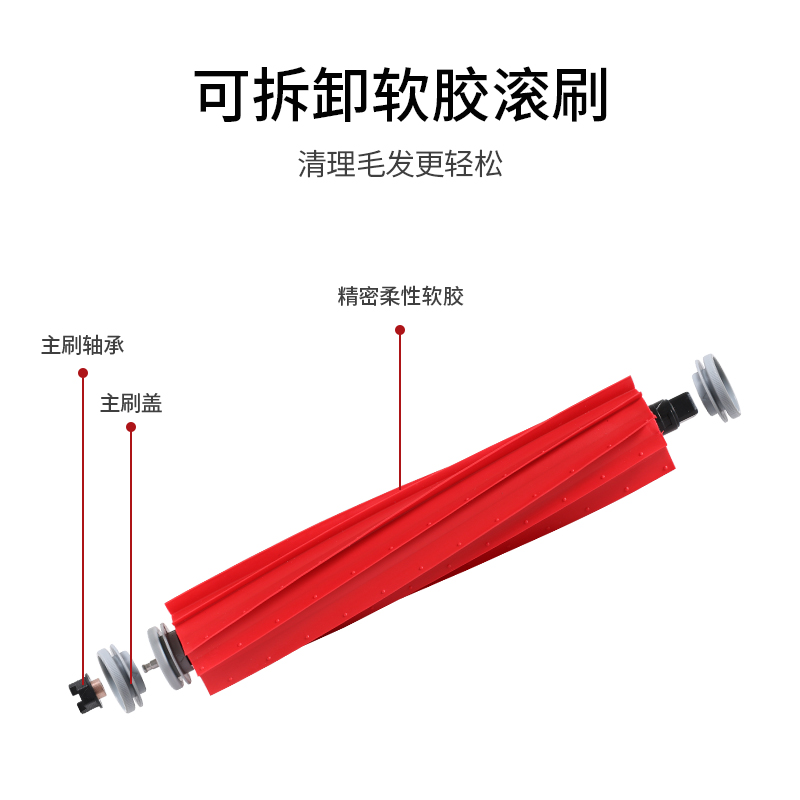 适配石头滚刷软胶主刷扫地机器人配件T7S/T8/G10/G10S主刷P10/PRO