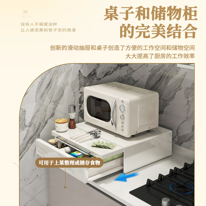 环图厨房微波炉置物架双层电饭锅家用台面烤箱收纳架抽屉式储物架,淘宝优惠券,粉丝福利购,淘宝优惠卷