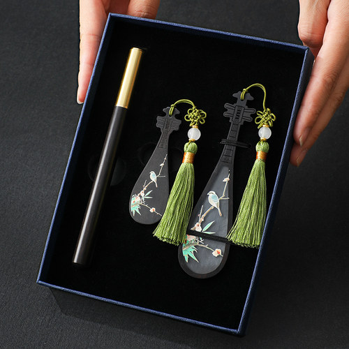 文创礼物中国风红木乐器商务礼品书签U盘高档精致礼盒定制刻字 - 图0