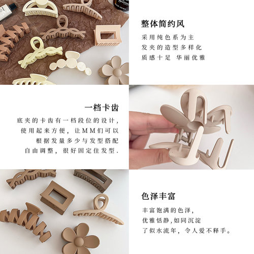 花朵抓夹女盘发鲨鱼夹韩国发夹气质头饰后脑勺发饰高级感发抓夹 - 图3