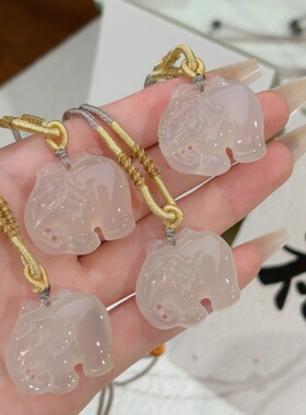 玉髓吉象项链清冷锁骨链
