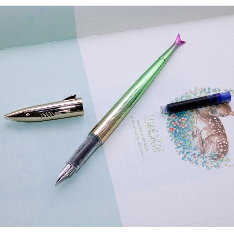 罗氏鲨鱼钢笔小学生专用女生款网红韩版可爱彩色炫彩鲨鱼头三年级