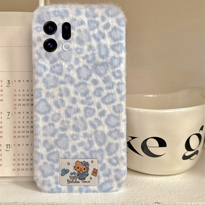 豹纹凯蒂猫贴纸适用oppofindx9plus手机壳fondx8卡通x50pro可爱k12x秋冬季x7毛绒x6por软ultra/x5/x3/realme - 图2