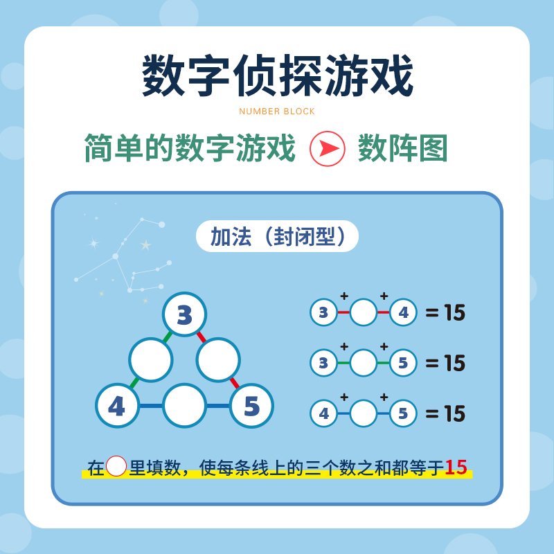 Saalin莎林数学启蒙数阵图教具儿童算术益智早教思维训练桌游玩具