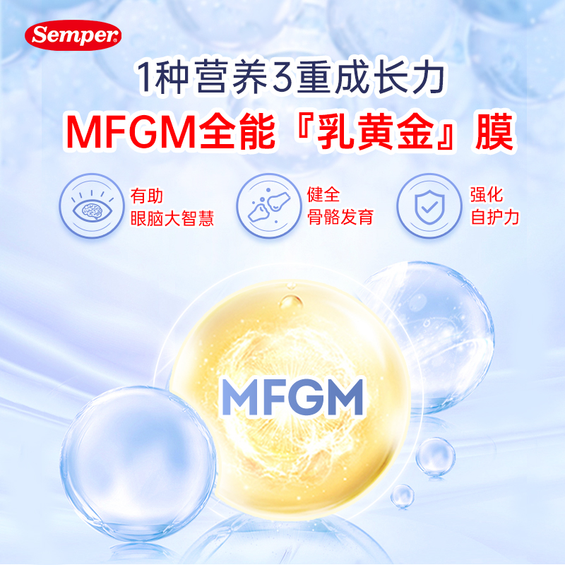 semper森宝奶粉3段瑞典MFGM+DHA婴幼儿配方奶粉盒装12-18月800g*4 - 图0