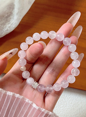 一眼沦陷~天然薰衣草紫水晶手链女生小众高级感水晶手串闺蜜手饰