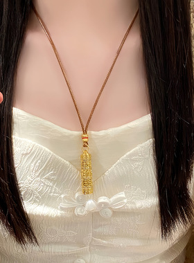 孟加拉赤金首饰项链毛衣链十二生肖守护神随身佛本命佛吊坠男女款