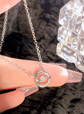 铜镀银项链女圆圆圈圈项链轻奢