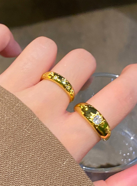 金色传说开口戒指女高级感素圈