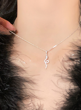 铜镀银小蛇项链女高级感