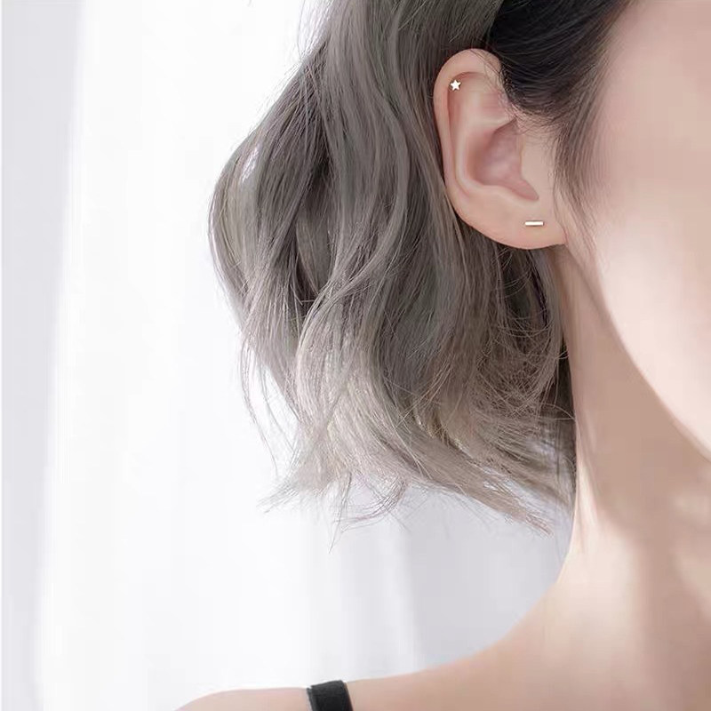 通体s925纯银耳钉女银耳饰女耳环简约小巧耳棒耳坠养耳洞睡觉免摘,淘宝优惠券,粉丝福利购,淘宝优惠卷