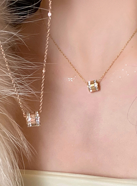 两排圈钻小蛮腰项链女轻奢小众