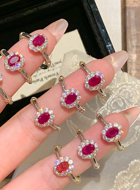 鸽子蛋锆石戒指女宫廷气质风格