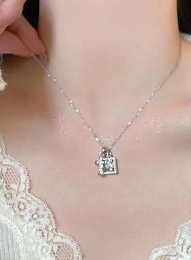 锁头十字架锆石项链女时尚复古