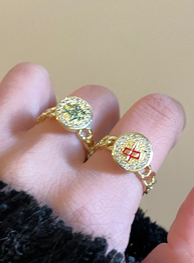 麻将开口戒指女个性别致百搭